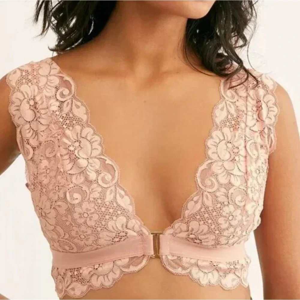 Free People‎ x We are HAH Got Ur Back Bra Womens XS Copper Rose Lace Sexy NWT - Picture 3 of 7
